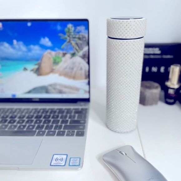 Rhinestone Stainless Steel Vacuum Insulated Water Bottle Thermos LED Temperature - Picture 9 of 10